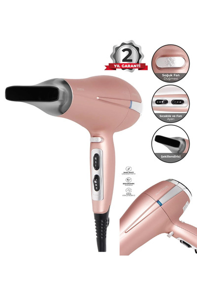 AWOX Watson Saç Kurutma Makinesi Rose Gold / Profesyonel Dc Motor Kuaför Saç ...