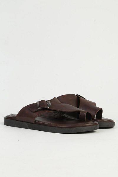 Pierre Cardin شبشب رجالي جلد بني - PC-7346