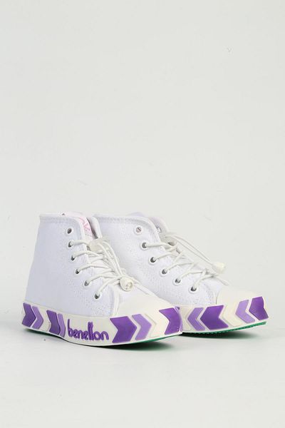 Benetton White Lilac Kids Sneakers Bn-90647