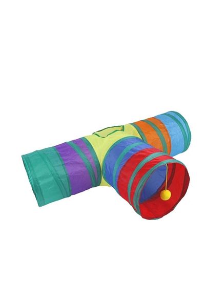Pikas 80 cm Foldable 3 Way Rainbow Cat Play Tunnel - 2112