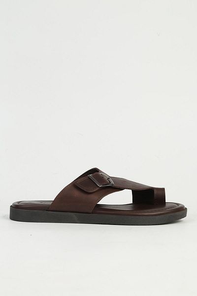 Pierre Cardin شبشب رجالي جلد بني - PC-7346