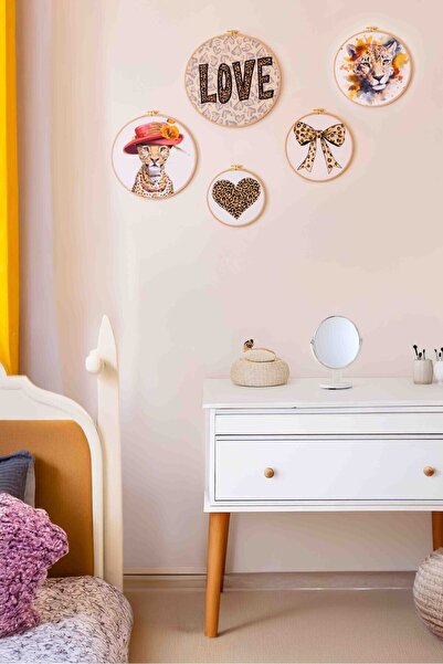 Montisu Leopard love, leopar desen , hediye , Ahşap çerçeve, dijital baskı