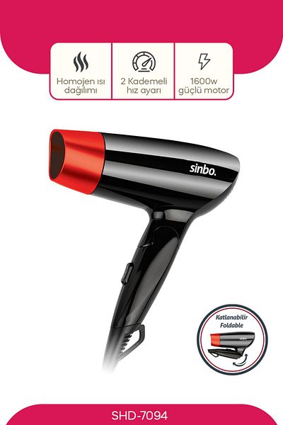 Sinbo Shd-7097 Travel Type Hair Dryer