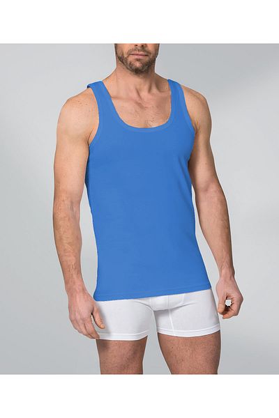 rood Men's Short Sleeve Rib Tank Top