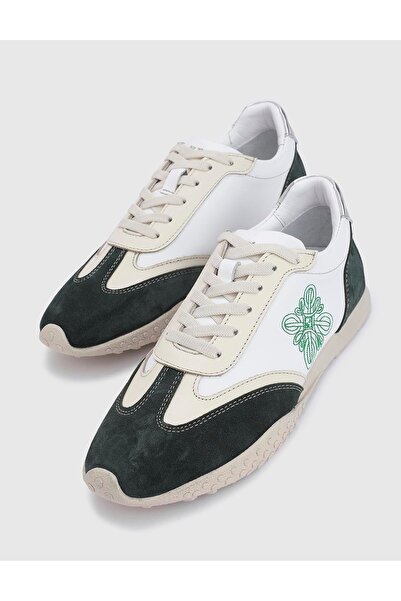İLVİ Gestel Hakiki Süet Deri Kadın Yeşil Spor Ayakkabı