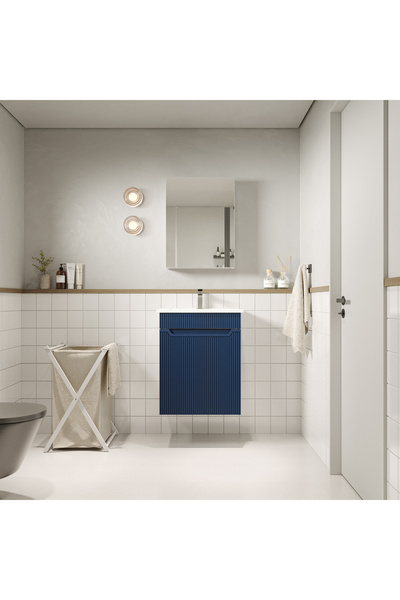 noce BANYO DOLABI AYNALI CNC İŞLEMELİ MEMBRAN KAPAKLI 55 cm