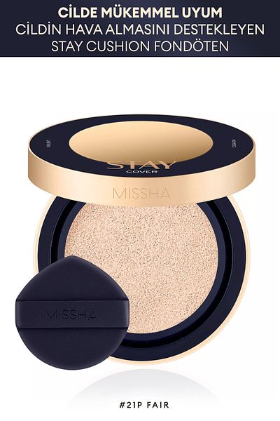 Missha Long-Lasting High Coverage Cushion Stay Cushion Spf40/Pa++ (No.21P Fair)