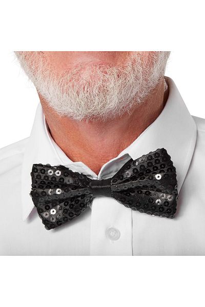 Mu Art Night Sparkle Black Sequined Sequin Bow Tie 7X2 cm
