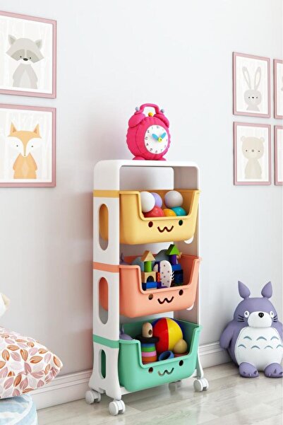 Armarks 3 Katlı Oyuncak Dolabı, Oyuncak Organizeri, Sepetli Oyuncak Dolabı