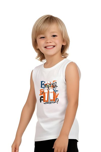 YA KO KİDS New York Dog Printed Boys' Suspender T-Shirt and Shorts Set Top and Bottom