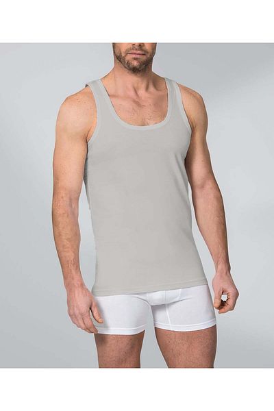 rood Men's Short Sleeve Rib Tank Top