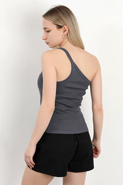 GİYSA Γυναικεία μπλούζα με ασύμμετρο γιακά με έναν ώμο MS 0000579