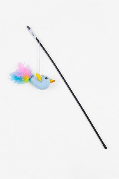 GOBYPET Furry Cat Fishing Rod, Plush Blue Bird Cat Play Fishing Rod