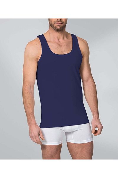 rood Men's Short Sleeve Rib Tank Top