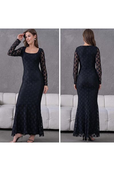 CİXAPLE Βραδινό φόρεμα με δαντέλα Lycra