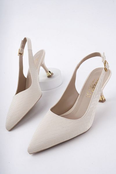 MUGGO Sung Pointed Toe Open Back Daily Classic Women's Heeled Shoes