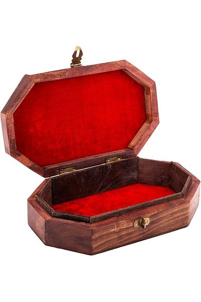 AKDC Wooden Jewelry Box 12Cm X 20Cm X 5Cm Wooden, Gold