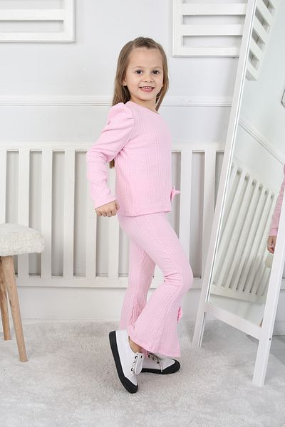 e-çocuk Fitlli Ribbon részletes lány alsó és felső készlet 503970