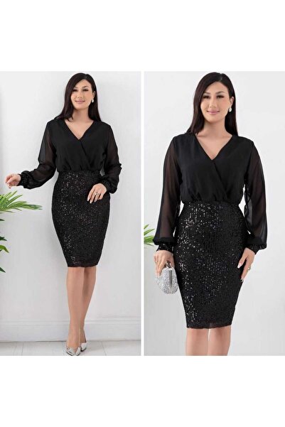 CİXAPLE Rochie din Sifon - Paiete Paiete, Design Top