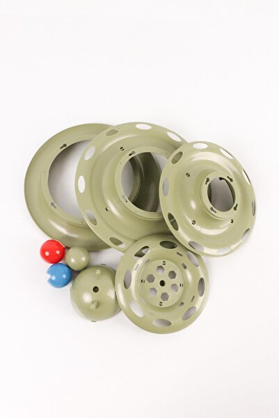 GOBYPET 3-Layer Ball Round Cat Toy, Rolling Ball, Khaki Green Ball Round Cat Toy Cat Fun