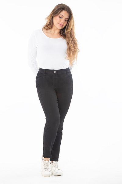 Şans Women's Plus Size Black, Lycra 5 Pocket Skinny Jeans 65N38797