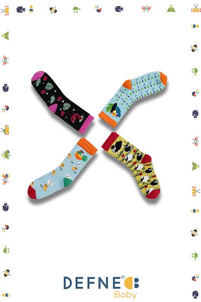 Defne Baby 4 Pairs of Girls' Socks