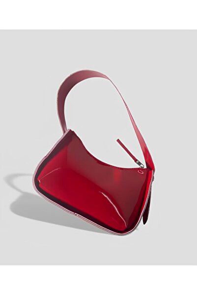 YMZBAG Red Patent Leather Baguette Handbag