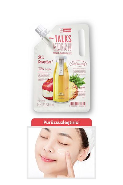 Missha 10g Vegan Smoothing Sleep Mask - Talks Squeeze Pocket Sleeping Mask (Skin Smoother)