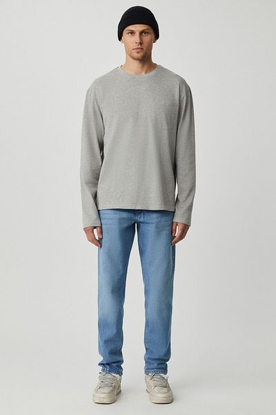GRIMELANGE Fora Crew Neck Men's Long Sleeve Relaxed Grimelange T-Shirt