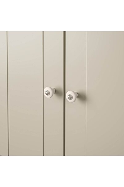 erorex Knob, off-white/chrome-plated, 23 mm