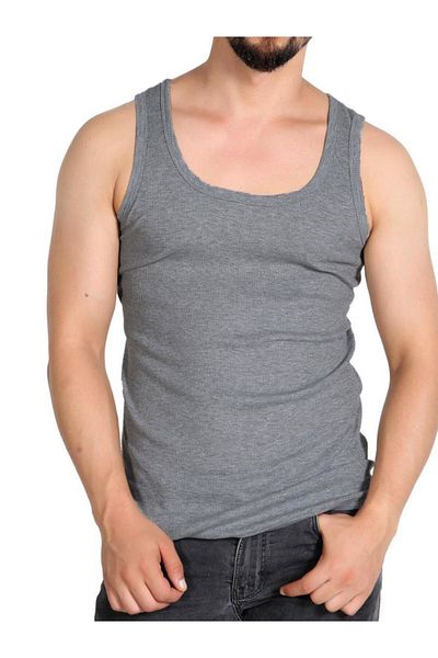 rood Men's Short Sleeve Rib Tank Top