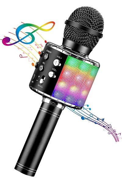 AWH Wireless Karaoke Microphone – LED Lights, Portable, Fun Gift for Kids & Adults, Assorted Color
