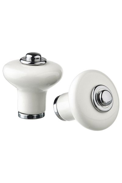 erorex Knob, off-white/chrome-plated, 23 mm