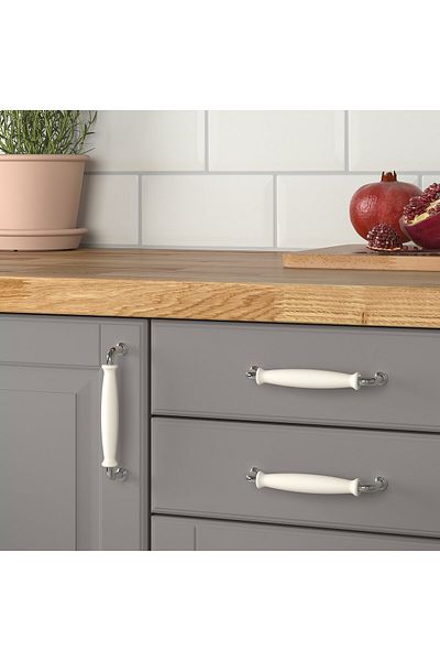 erorex Handle, off-white/chrome-plated, 141 mm