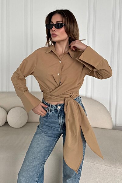 bb butik basic Cămașă din popelin cu legături BB0250