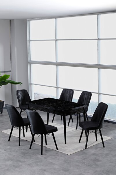 Hardalım Consept Açılır Masa Siyah Ayaklı Açılır 80X130 Kelebek Masa