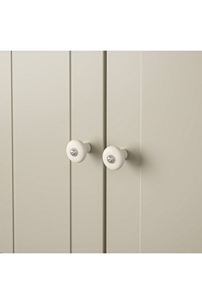 erorex Knob, off-white/chrome-plated, 30 mm