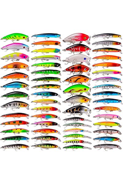 valkyrie 59 Adet Karışık Minnow Crankbait Swimbait Rapala Yapay Yem Olta Seti...