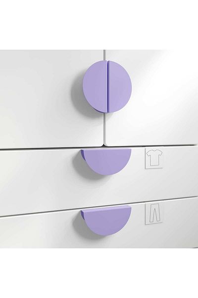 erorex Handle, lilac/half-round, 130 mm