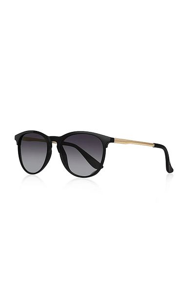 Chunky Frame Bone Round Oval Unisex Black Metal Handle Sunglasses