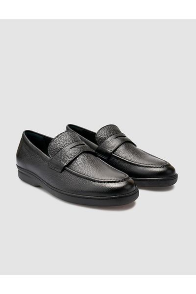 Cabani 100% Genuine Leather Black Flat Men's Loafer
