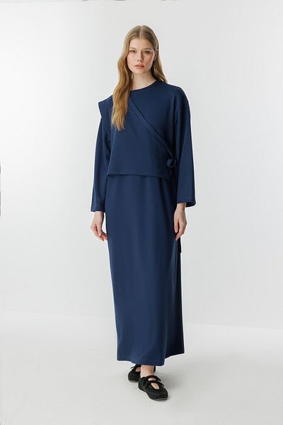 Hooopstore Φόρεμα Wrap Navy Blue