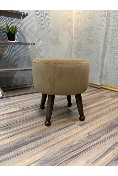 Asedia Miskin Ceviz Kahve Ahşap Ayak Uzatma Pufu Makyaj Koltuğu Tabure Babala...