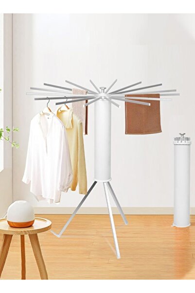 Taimi رف تجفيف الملابس ثلاثي القوائم من الألومنيوم مع 16 عمودًا باللونين الفض...