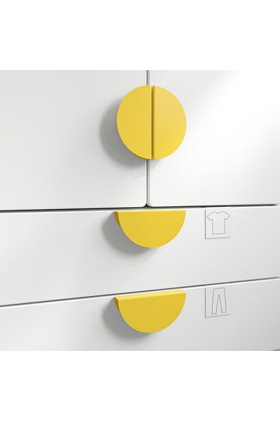erorex Handle, yellow/half-round, 130 mm