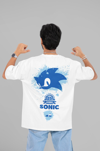 SEVBANO تي شيرت كارتوني كبير الحجم مطبوع عليه سونيك للجنسين