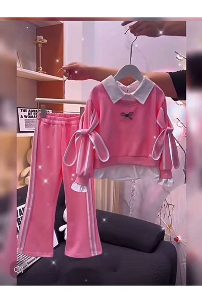 Yavrumsa Vanta Sleeves Bow Shirt Set