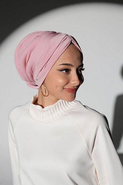 Ambargo Pink Silk Sandy Fabric Bonnet - Cotton Combed Cotton and Lycra Lining