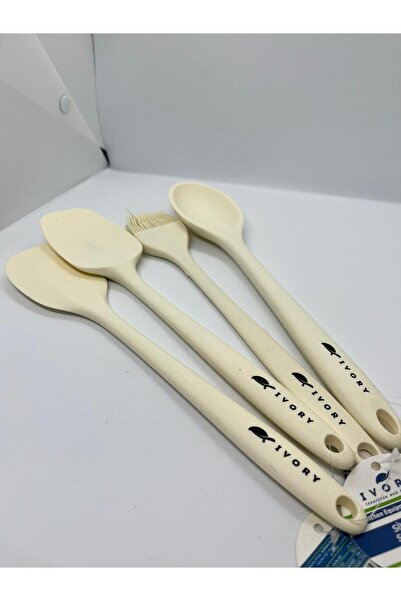 SİLİKON silikon kepce spatula 4 lü set ivory