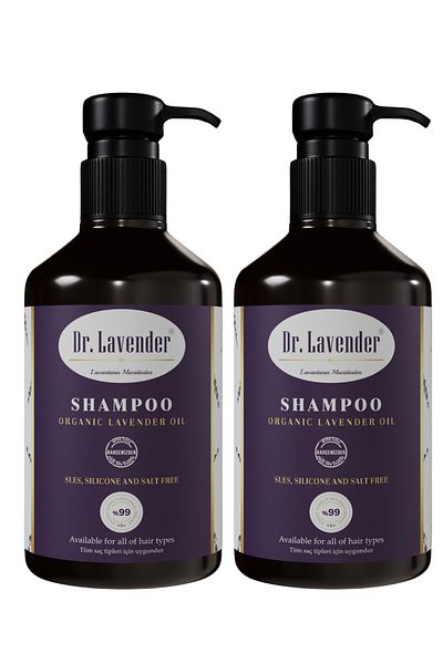 Gallipoli Lavender Dr. Lavender Lavender Oil Shampoo 500 ml 2 Pieces Effective Against Hair Loss and Hair Breakage